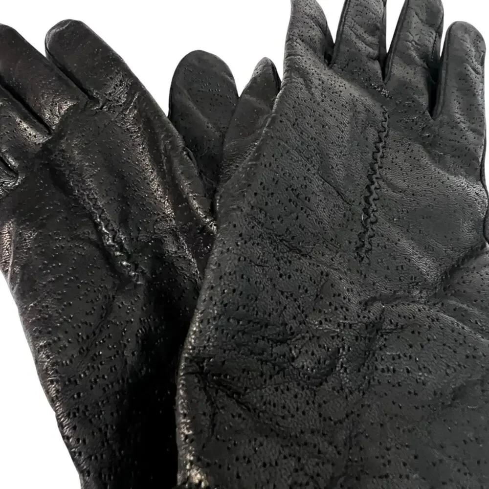 Fownes Genuine Leather Driving Dress Black Gloves – Size 8.5 | Lined Winter